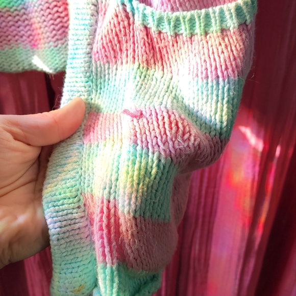 FINAL PRICE Wildfox American Love Slouch Heart Pink White Blue Stripe Cardigan - Picture 2 of 7